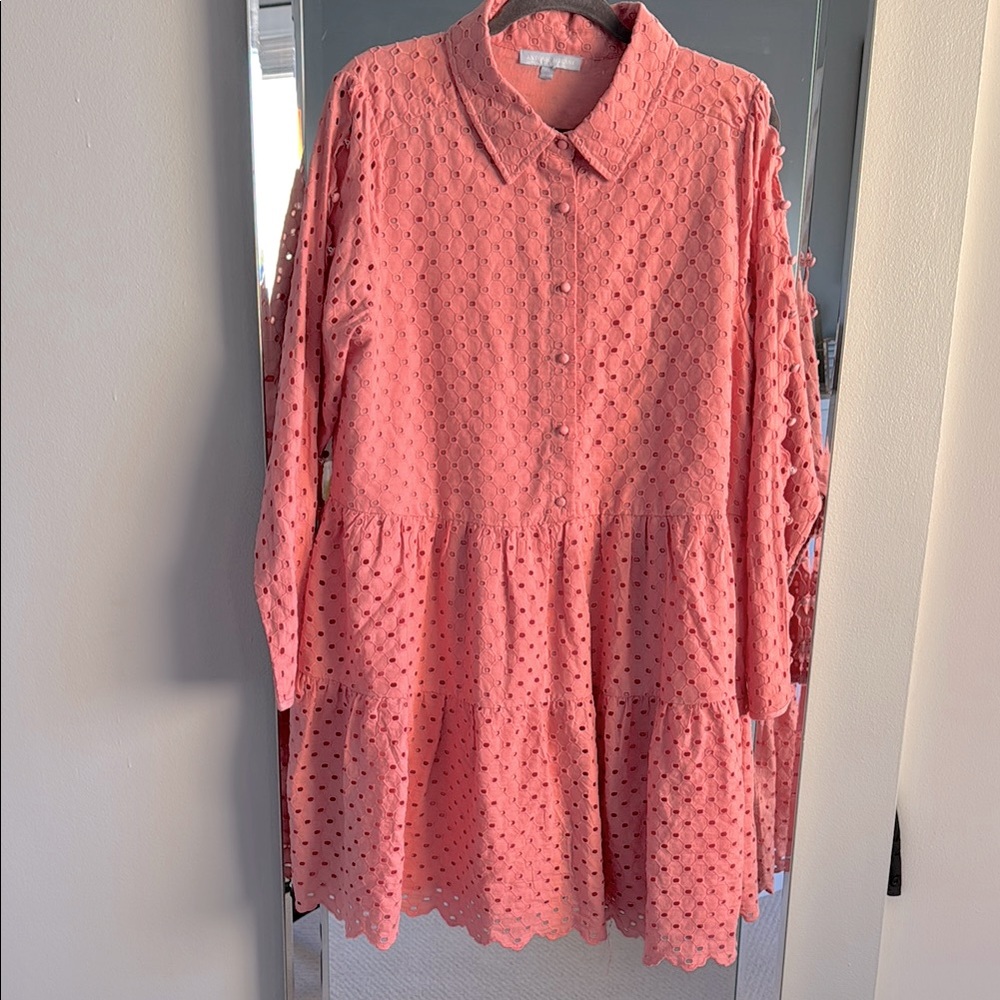 Antonio Melani Pink Button-Up Women's dress. New no tags . Size 14